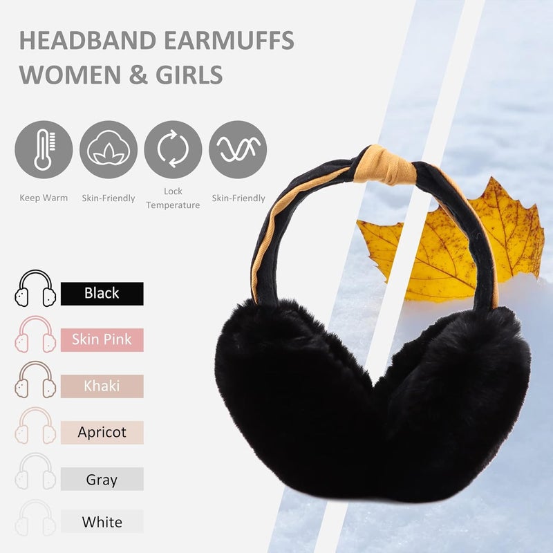 Peecabe Winter Women Earmuffs Faux Fur Girls Ear muffs Warm Unisex Kids Ear Covers Foldable Outdoor Boy Ear Warmers for Women - Image 2